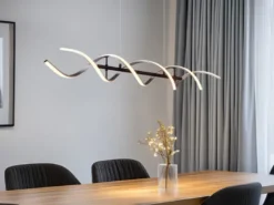 LED Pendelleuchte SEQUENCE dimmbar Lichtfarbe einstellbar Silber, Breite 104cm
