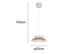 LED Pendelleuchte skandinavisch mit Metall Lampenschirm Grau Braun Ø 40cm
