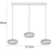 LED Pendelleuchte TARSIA dimmbar aus Metall in Weiß & Glas, 3 flammig, B: 91,5cm
