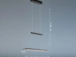 LED Pendelleuchte TENSO Schwarz dimmbar & höhenverstellbar, Breite 88cm