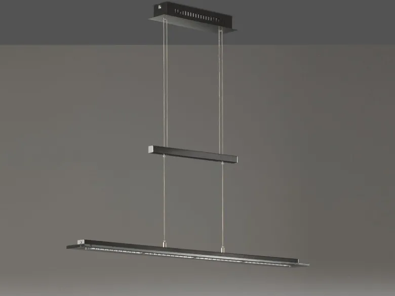 LED Pendelleuchte TENSO Schwarz dimmbar & höhenverstellbar, Breite 88cm