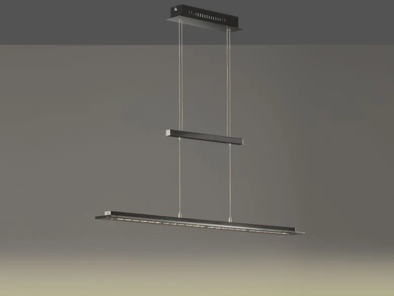 LED Pendelleuchte TENSO Schwarz dimmbar & höhenverstellbar, Breite 88cm