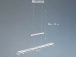 LED Pendelleuchte TENSO Silber dimmbar & höhenverstellbar, Breite 88cm