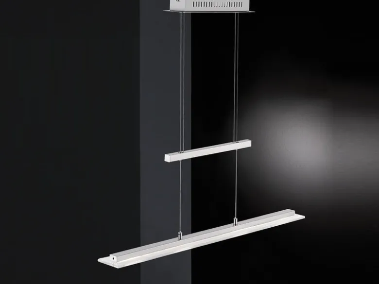 LED Pendelleuchte TENSO Silber dimmbar & höhenverstellbar, Breite 64cm