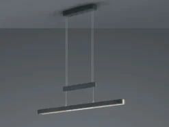 LED Pendelleuchte TRAJAN ausziehbar höhenverstellbar Schwarz Gold, Breite 150cm