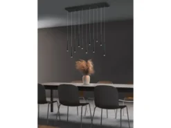 LED Pendelleuchte TUBULAR mehrflammig Schwarz - 3 Stufen dimmbar, B: 115cm