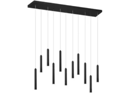 LED Pendelleuchte TUBULAR mehrflammig Schwarz - 3 Stufen dimmbar, B: 115cm