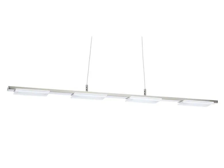 LED Pendelleuchte VERSO modern 4-flammig Silber matt, Breite 87cm