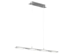 LED Pendelleuchte VERSO modern 4-flammig Silber matt, Breite 87cm