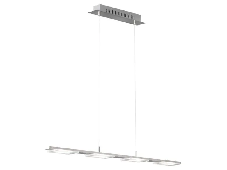 LED Pendelleuchte VERSO modern 4-flammig Silber matt, Breite 87cm
