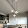 LED Pendelleuchte VIRINA 3-flammig Silber mit Kristall Glaskugeln, Ø 41cm