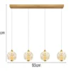 LED Pendelleuchte VIRINA 4-flammig Gold mit Kristall Glaskugeln, Breite 93cm