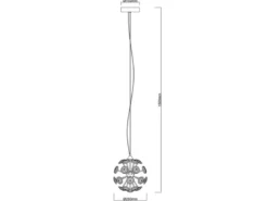 LED Pendelleuchte VIRINA Gold Kugellampe aus K9 Kristallen, Ø 28cm