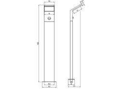 LED Pfostenleuchte mit Bewegungsmelder im 3er SET Anthrazit IP54 H.100 cm