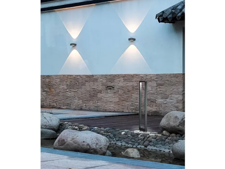 LED Pollerleuchte 3er Set Anthrazit Höhe 100cm IP54 - Außenleuchten Wegeleuchten