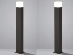 LED Pollerleuchte 2er Set in Anthrazit Höhe 80cm IP44 - Außenleuchte Wegeleuchte
