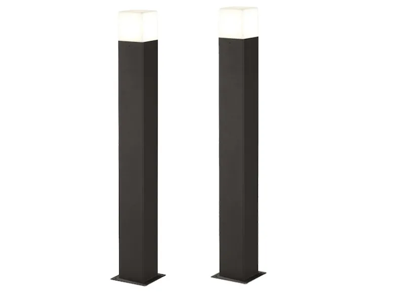 LED Pollerleuchte 2er Set in Anthrazit Höhe 80cm IP44 - Außenleuchte Wegeleuchte