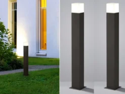 LED Pollerleuchte 2er Set in Anthrazit Höhe 80cm IP44 - Außenleuchte Wegeleuchte