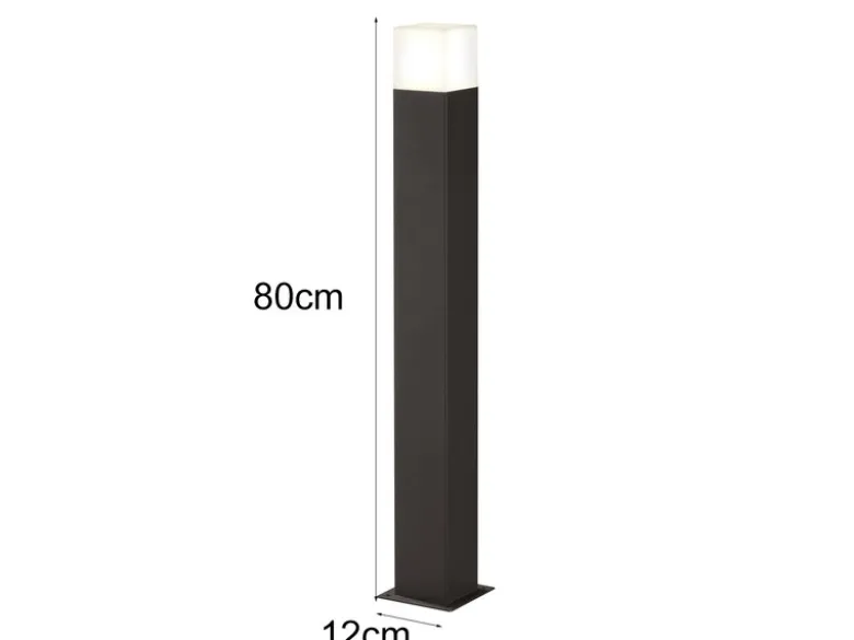 LED Pollerleuchte 3er Set in Anthrazit Höhe 80cm IP44 - Außenleuchte Wegeleuchte