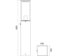 LED Pollerleuchte mit Bewegungsmelder in Anthrazit, Höhe 80cm