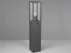 LED Pollerleuchte mit Bewegungsmelder in Anthrazit, Höhe 80cm