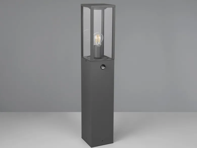 LED Pollerleuchte mit Bewegungsmelder in Anthrazit, Höhe 80cm
