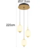 LED Retro Pendelleuchte EWALD 3-flammig aus Metall Messing & Opalglas, Ø 37,5cm