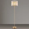 LED Retro Stehleuchte mit transparenten Echtglas Stäben, Höhe 152cm