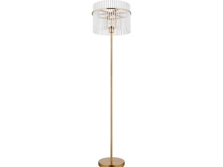 LED Retro Stehleuchte mit transparenten Echtglas Stäben, Höhe 152cm