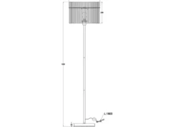 LED Retro Stehleuchte mit transparenten Echtglas Stäben, Höhe 152cm