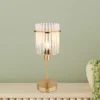 LED Retro Tischleuchte mit transparenten Echtglas Stäben, Höhe 37,5cm