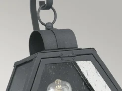 LED Rustikale Außenwand Laterne hängend sechseckig, Schwarz Höhe 48cm