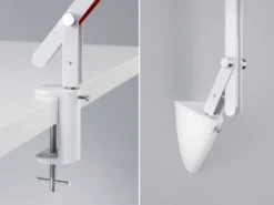 LED Schreibtischlampe AMSTERDAM Weiß, auch zum Klemmen, Höhe max. 90cm
