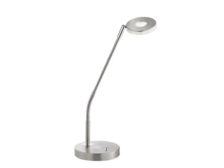 LED Schreibtischlampe DENT Silber mit Dimmer, Höhe 60cm
