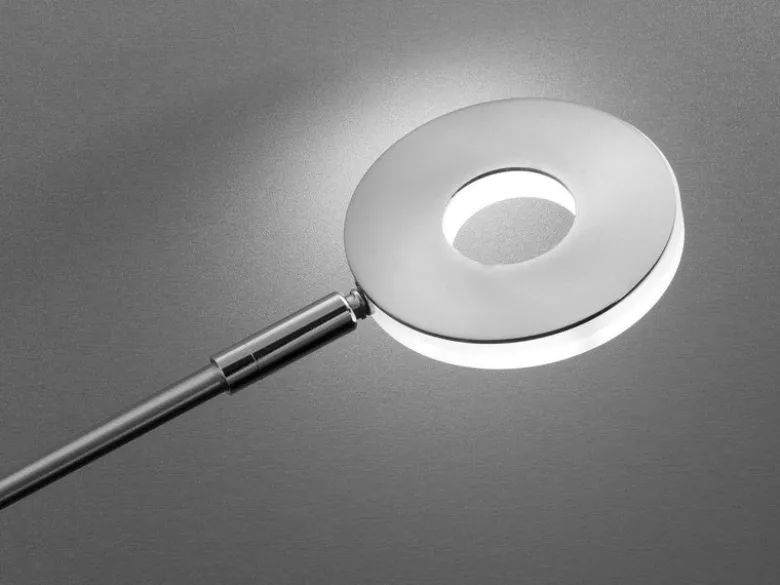 LED Schreibtischlampe DENT Silber mit Dimmer, Höhe 60cm