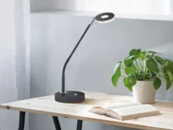 LED Schreibtischlampe DENT Schwarz mit Dimmer, Höhe 60cm