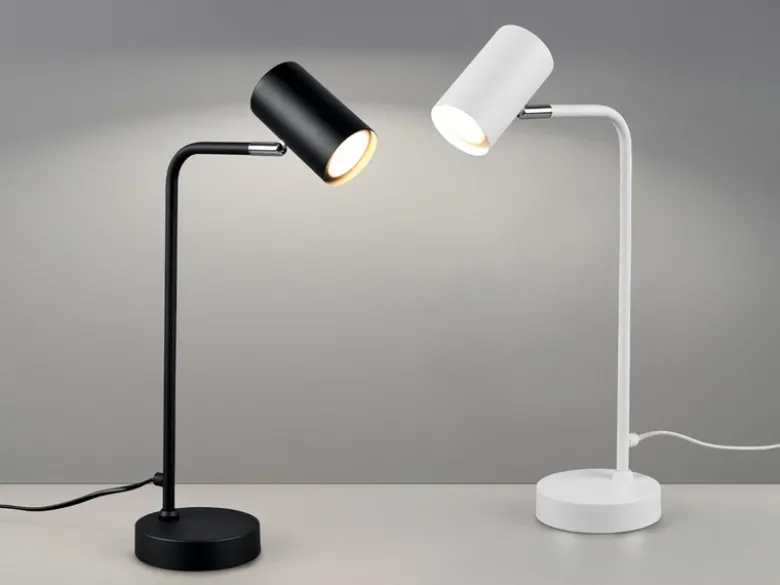 LED Schreibtischlampe in Schwarz matt, Spot schwenkbar, Höhe 45cm