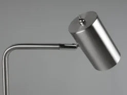 LED Schreibtischlampe in Silber matt, Spot schwenkbar, Höhe 45cm