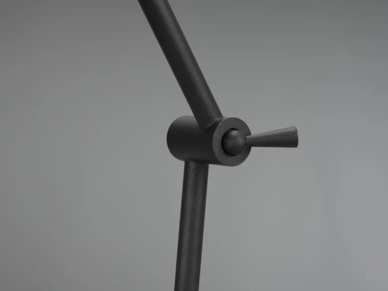 LED Schreibtischlampe mit Gelenkarm Metallschirm in Schwarz, Höhe 50cm