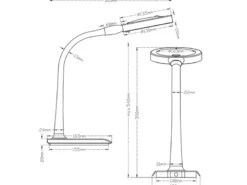 LED Schreibtischlampen 2er Set Weiß flexibel mit Lupe, 3fach Dimmer