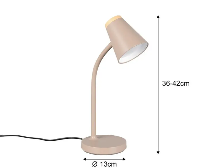LED Schreibtischlampe PONGO Beige flexibel biegsam, Höhe 36cm