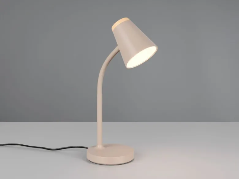 LED Schreibtischlampe PONGO Beige flexibel biegsam, Höhe 36cm