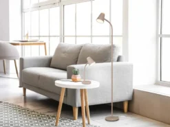 LED Schreibtischlampe PONGO Beige flexibel biegsam, Höhe 36cm
