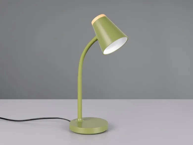 LED Schreibtischlampe PONGO Grün flexibel biegsam, Höhe 36cm