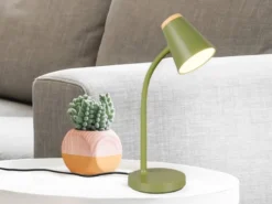 LED Schreibtischlampe PONGO Grün flexibel biegsam, Höhe 36cm