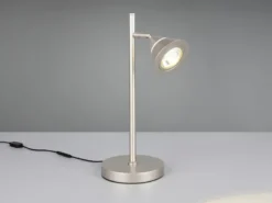 LED Schreibtischlampe ROMEO dimmbar mit schwenkbarem Spot Silber, Höhe 40cm