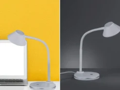 LED Schreibtischleuchte BERRY flexibel, Kunststoff Weiß, 33cm hoch