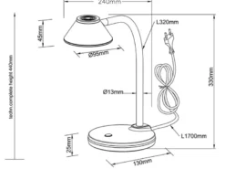 LED Schreibtischleuchte BERRY flexibel, Kunststoff Weiß, 33cm hoch