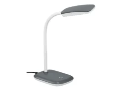 LED Schreibtischleuchte BOA in Grau mit Flex Gelenk & 4-fach Dimmer, 36cm
