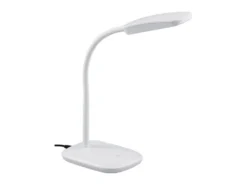 LED Schreibtischleuchte BOA in Weiß mit Flex Gelenk & 4-fach Dimmer, 36cm